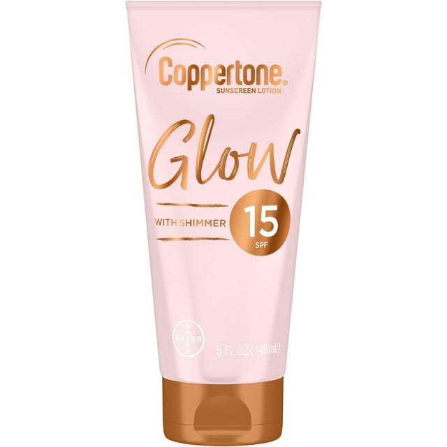Coppertone Glow Shimmering Sunscreen Lotion with Broad Spectrum SPF 15, 5 oz