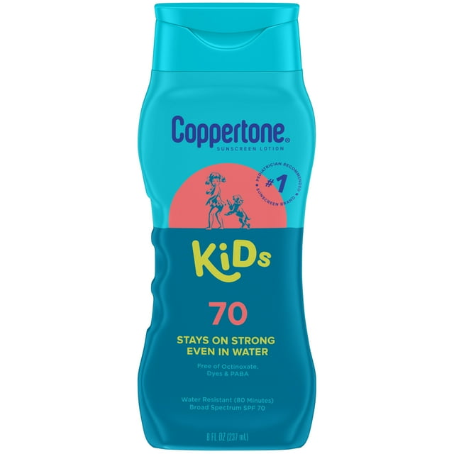 Coppertone Kids Sunscreen Lotion, SPF 70 Sunscreen for Kids, 8 fl oz