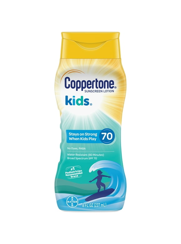 Coppertone Kids Sunscreen Lotion, SPF 70 Sunscreen for Kids, 8 Fl Oz