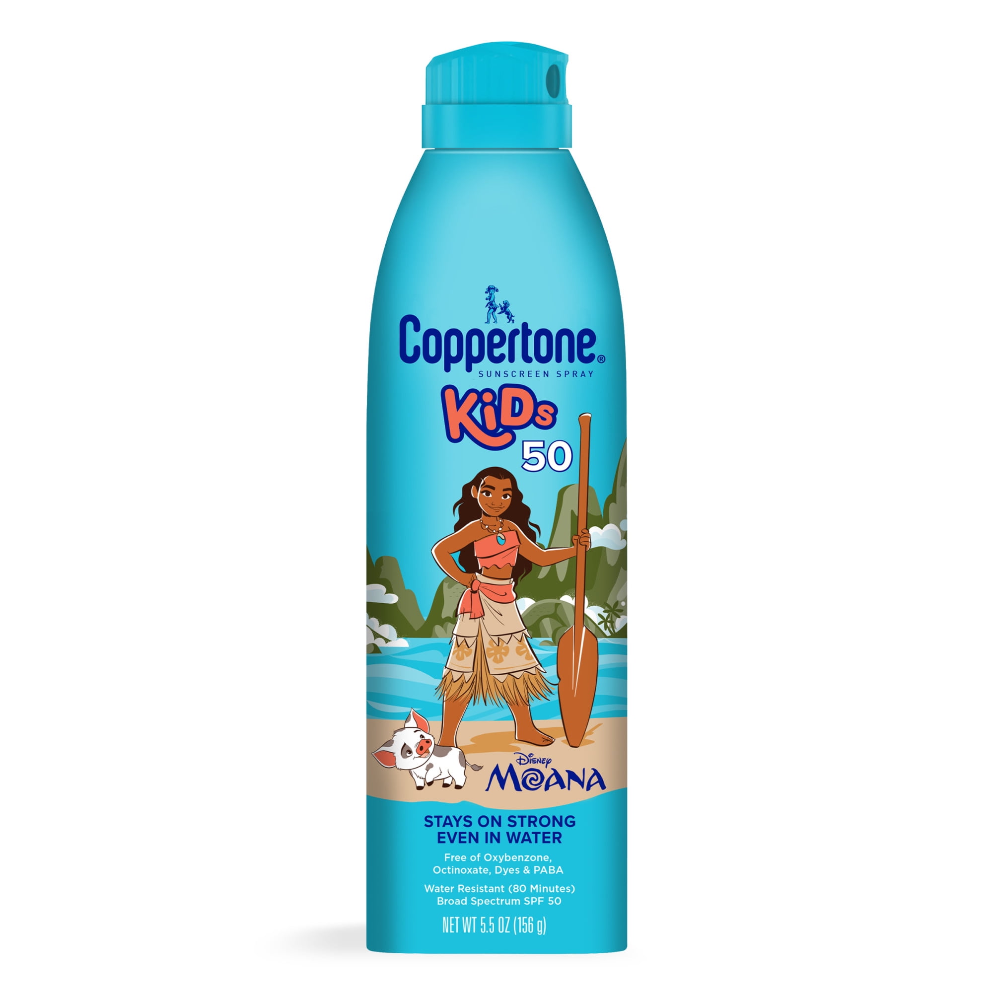 Coppertone Kids Exclusive Disney Moana Sunscreen Spray SPF 50, Water Resistant, 5.5 oz Can