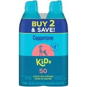 Coppertone Kids Sunscreen Spray, SPF 50 Spray Sunscreen for Kids, 5.5 Oz, Pack of 2