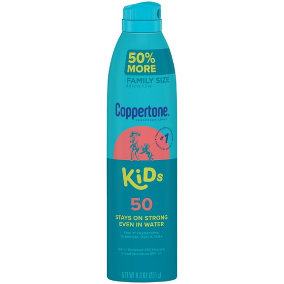 Coppertone Kids Sunscreen Spray SPF 50, Water Resistant, 8.3 oz Can