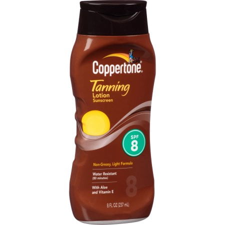 Coppertone Non-Greasy Tanning Sunscreen Lotion, SPF 8, 10 Fl. Oz., 25% Bonus
