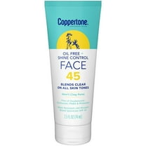 Coppertone, Oil Free & Shine Control Face Sunscreen, Adult, SPF 45, 2.5 fl oz
