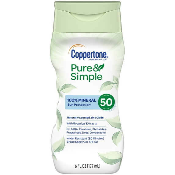 Coppertone Pure & Simple Adult SPF 50 Lotion, 6 fl oz