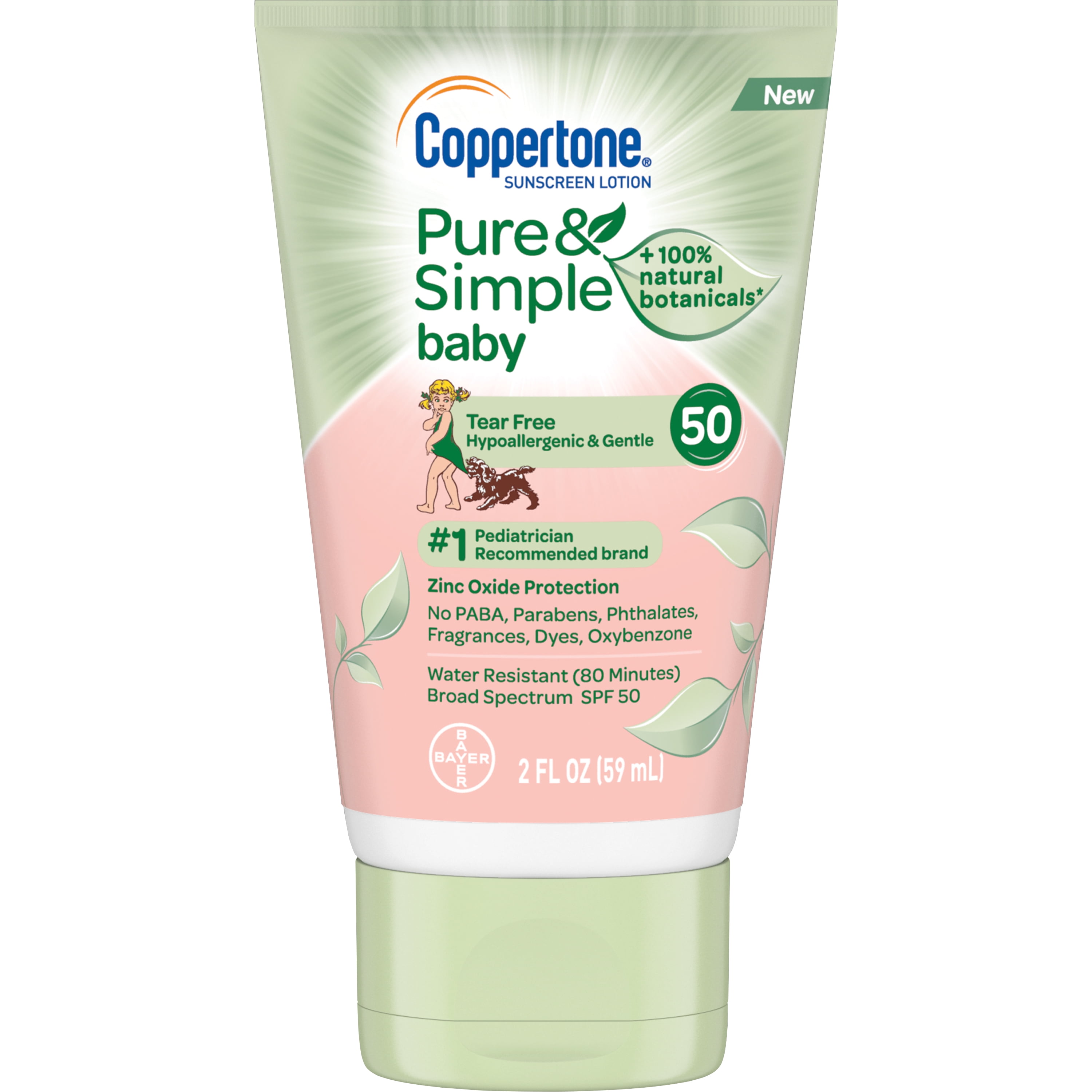 Coppertone Pure & Simple Baby Sunscreen Lotion SPF 50, 2 fl oz