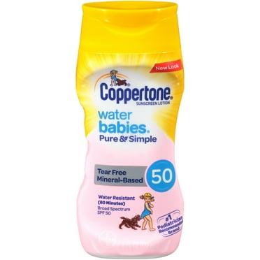 Coppertone Pure and Simple Baby Sunscreen Lotion SPF 50, 6 Fl Oz Bottle