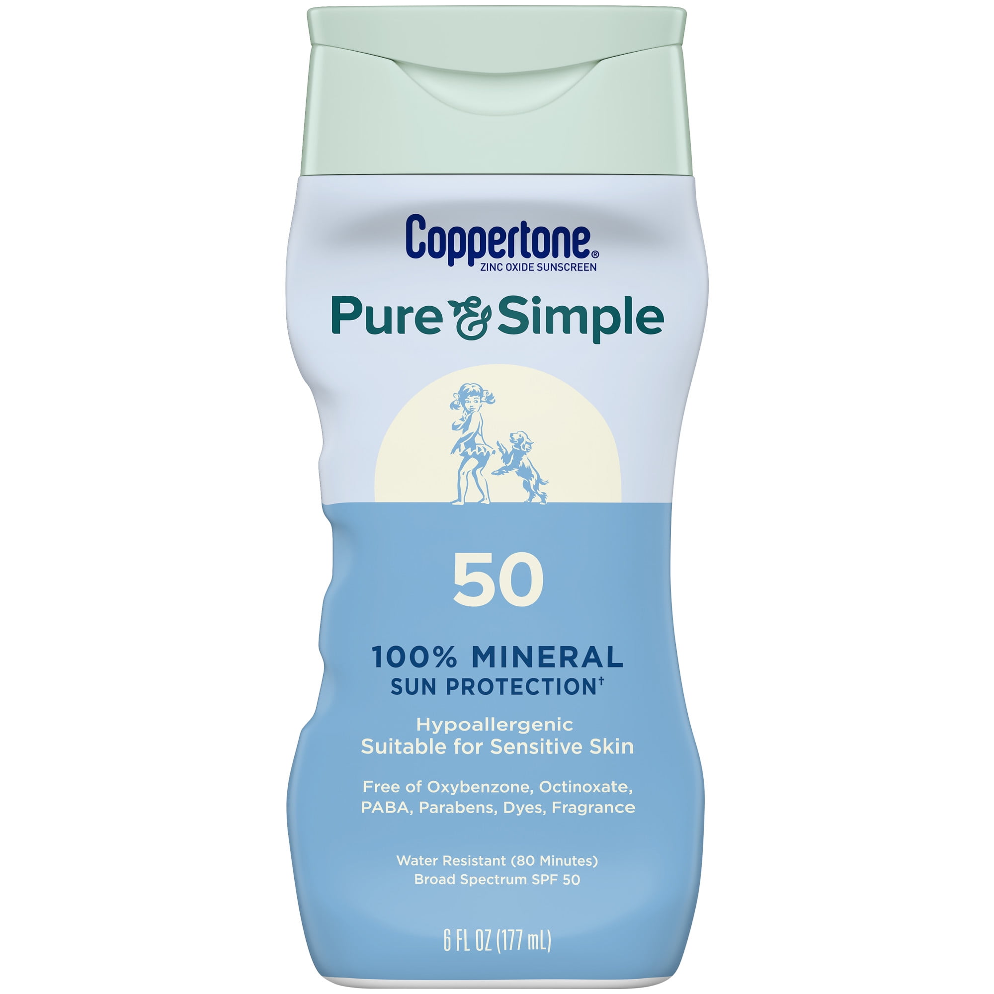 Coppertone Pure and Simple Sunscreen Lotion, SPF 50 Sunscreen Lotion, 6 oz