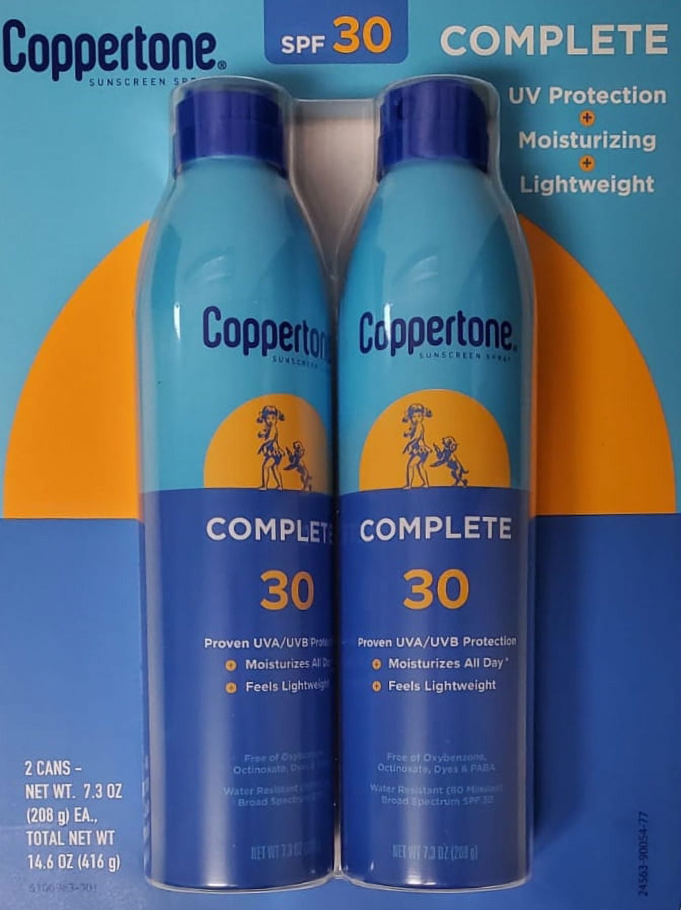 Coppertone SPF 30 Complete Sunscreen Spray 7.3 Ounce 2 Pack