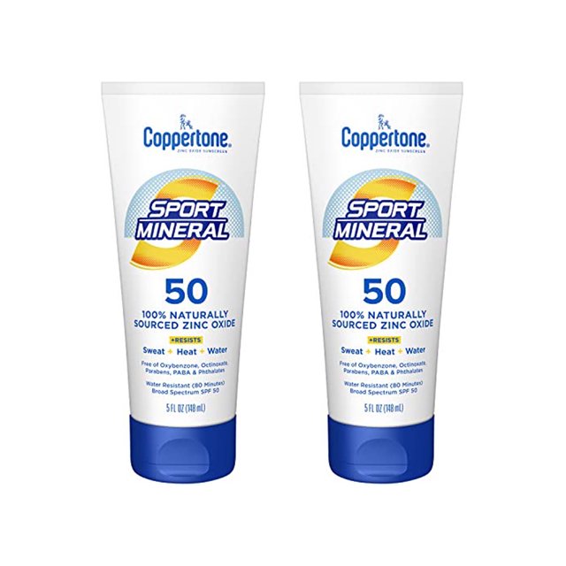 Coppertone SPORT Sunscreen Lotion SPF 50, Zinc Oxide Mineral Sunscreen