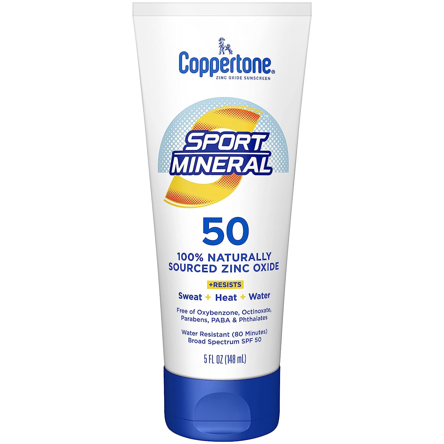 Coppertone SPORT Sunscreen Lotion SPF 50, Zinc Oxide Mineral Sunscreen