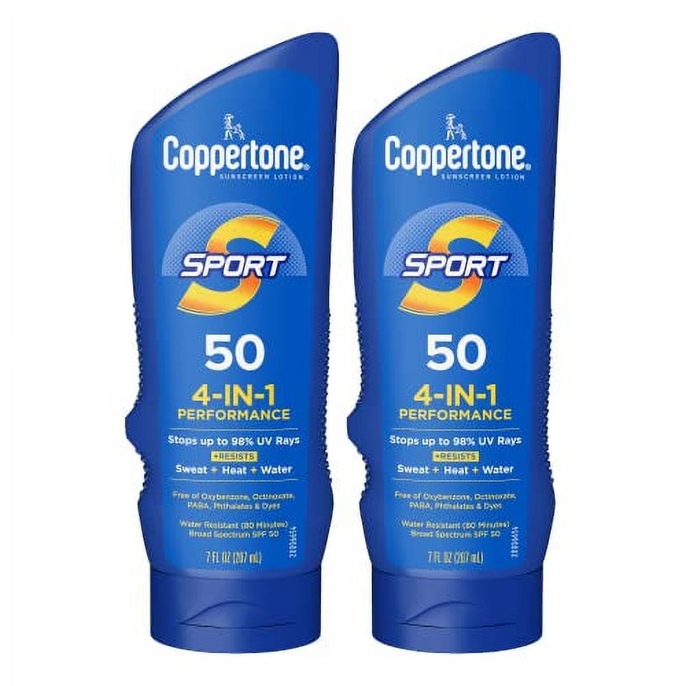 Coppertone SPORT Sunscreen SPF 50 Lotion, Water Resistant Sunscreen