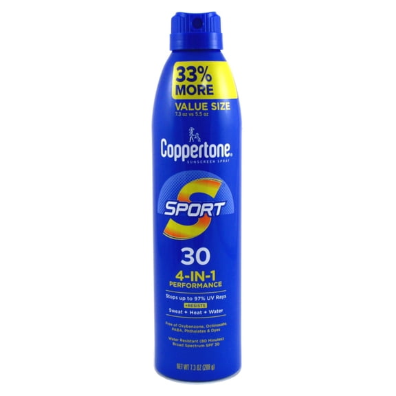 Coppertone Spf#30 Sport 4-In-1 Performance Spray 7.3oz (Pack of 3)