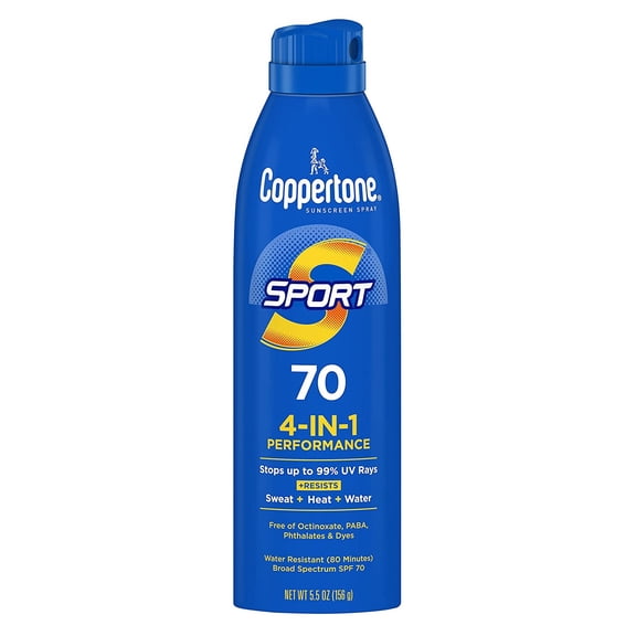 Coppertone Spf#70 Sport 4-In-1 Performance Spray 5.5oz (Pack of 2)