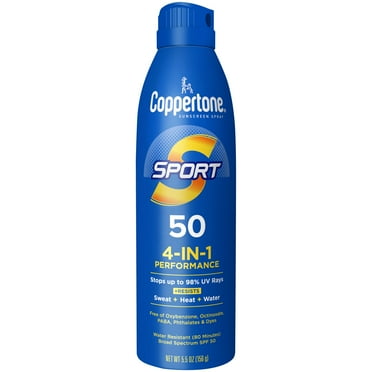 Coppertone Sport Sunscreen Spray, SPF 50 Spray Sunscreen, 5.5 oz