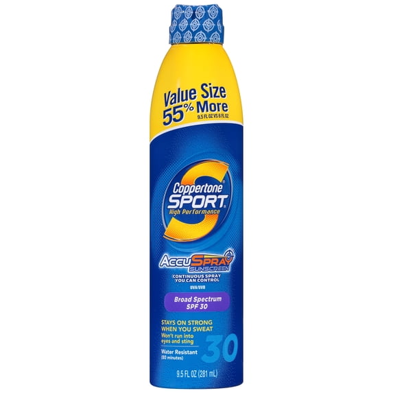 Coppertone® Sport® AccuSpray® High Performance SPF 30 Sunscreen Spray 9.5 fl. oz. Aerosol Can