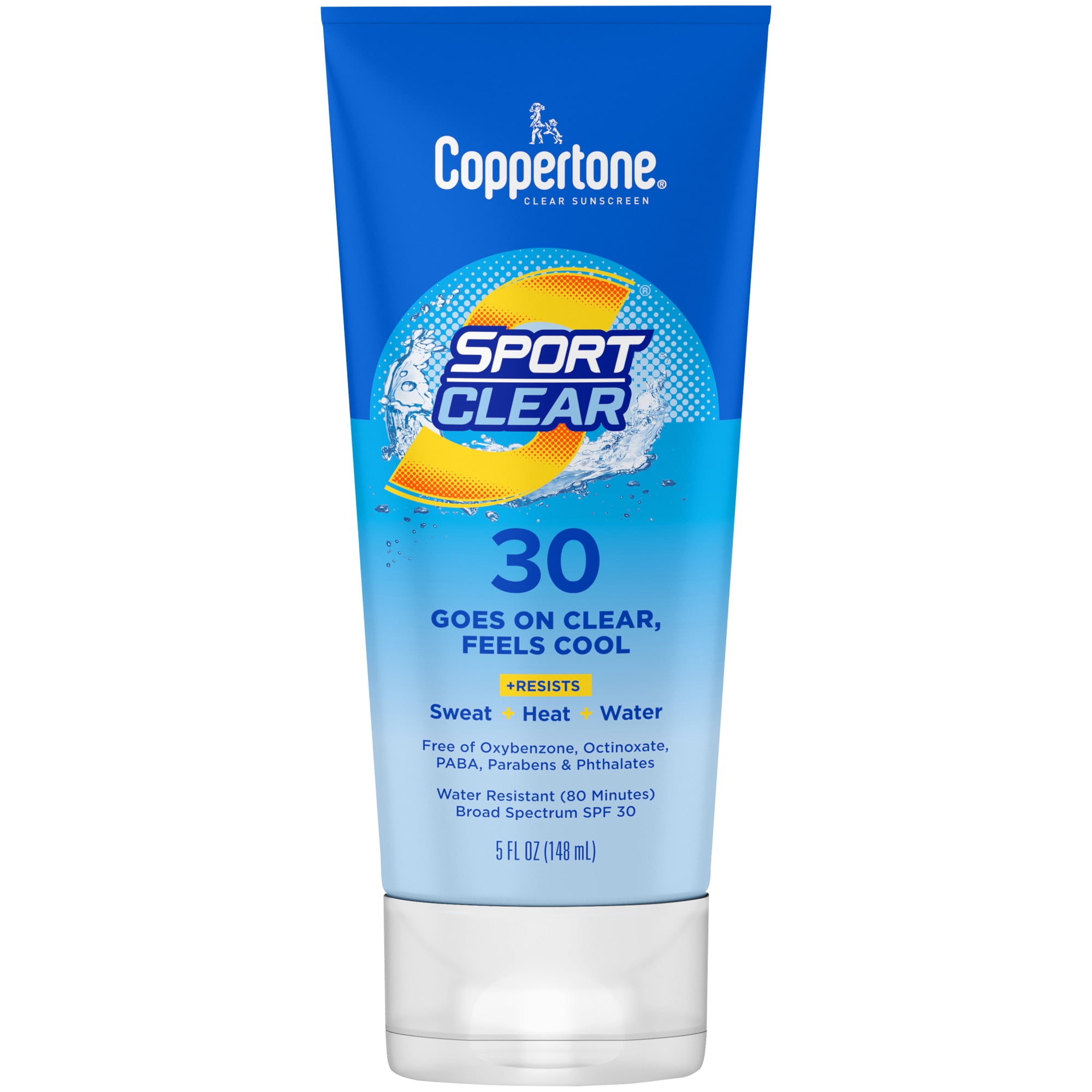 Coppertone Sport Clear Sunscreen, Broad Spectrum SPF 30 Sunscreen, 5 oz