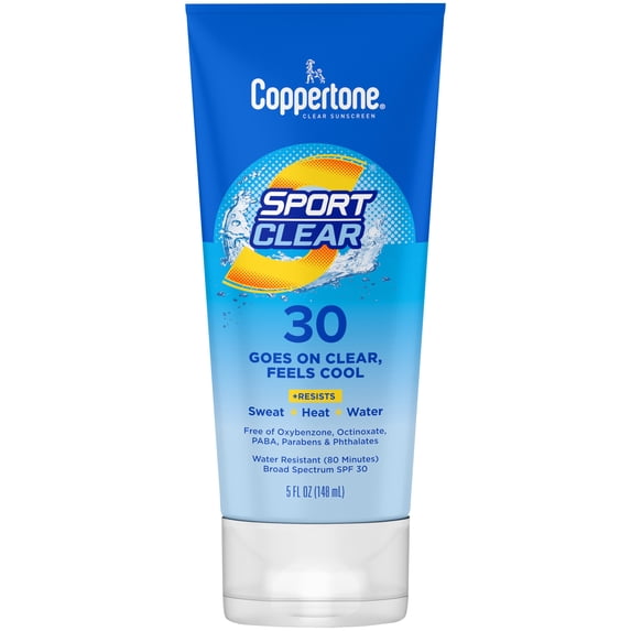 Coppertone Sport Clear Sunscreen, Broad Spectrum SPF 30 Sunscreen, 5 oz