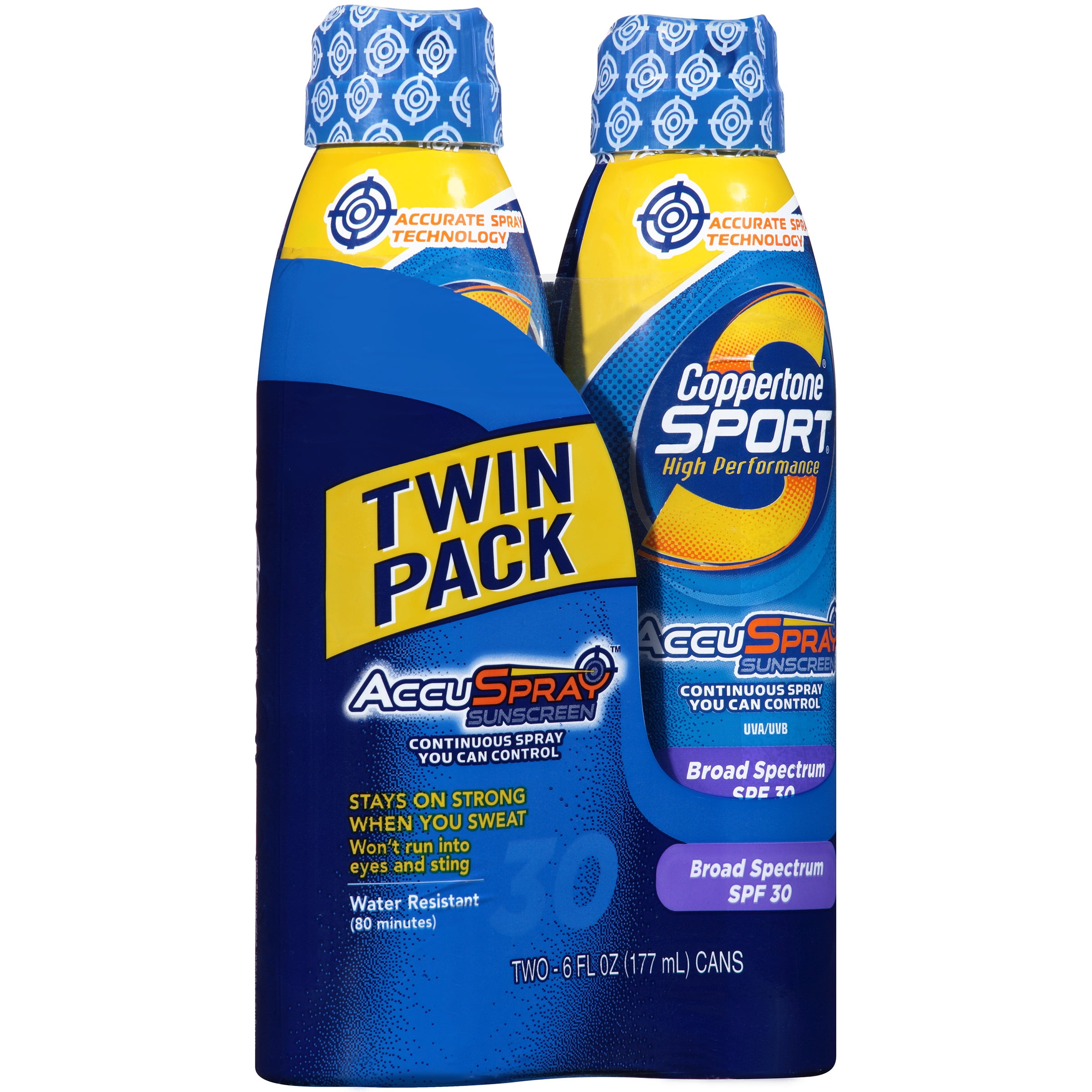 Coppertone Sport Continuous Spray SPF 30 Twin Pack 12 oz