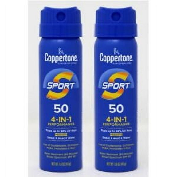 Coppertone Sport SPF 50 CS Travel Spray, 1.6 Ounce (Pack of 2)