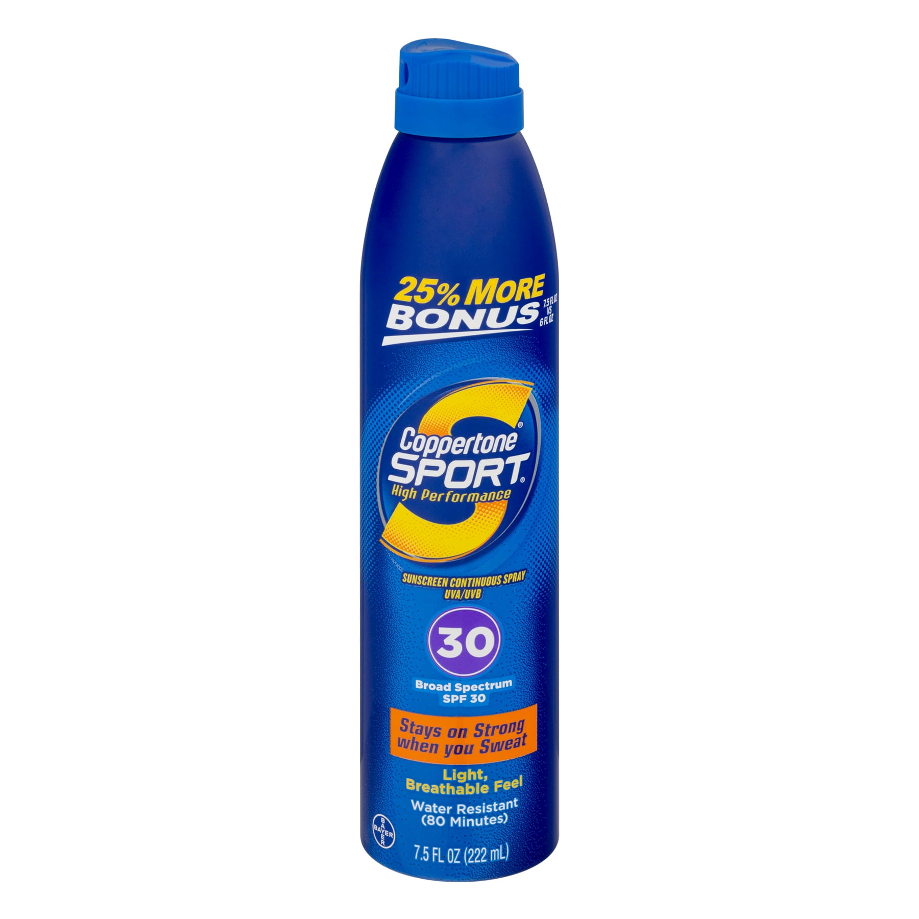 Coppertone Sport Sunscreen Spray SPF 30, 7.5 FL OZ