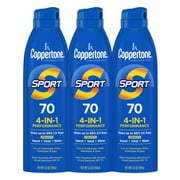 Coppertone Sport Sunscreen Spray Spf 70, Water Resistant Sunscreen, Broad Spectrum Spf 70 Sunscreen, Bulk Sunscreen Pack, 5.5 Oz Spray, Pack Of 3 - Pack Of 1