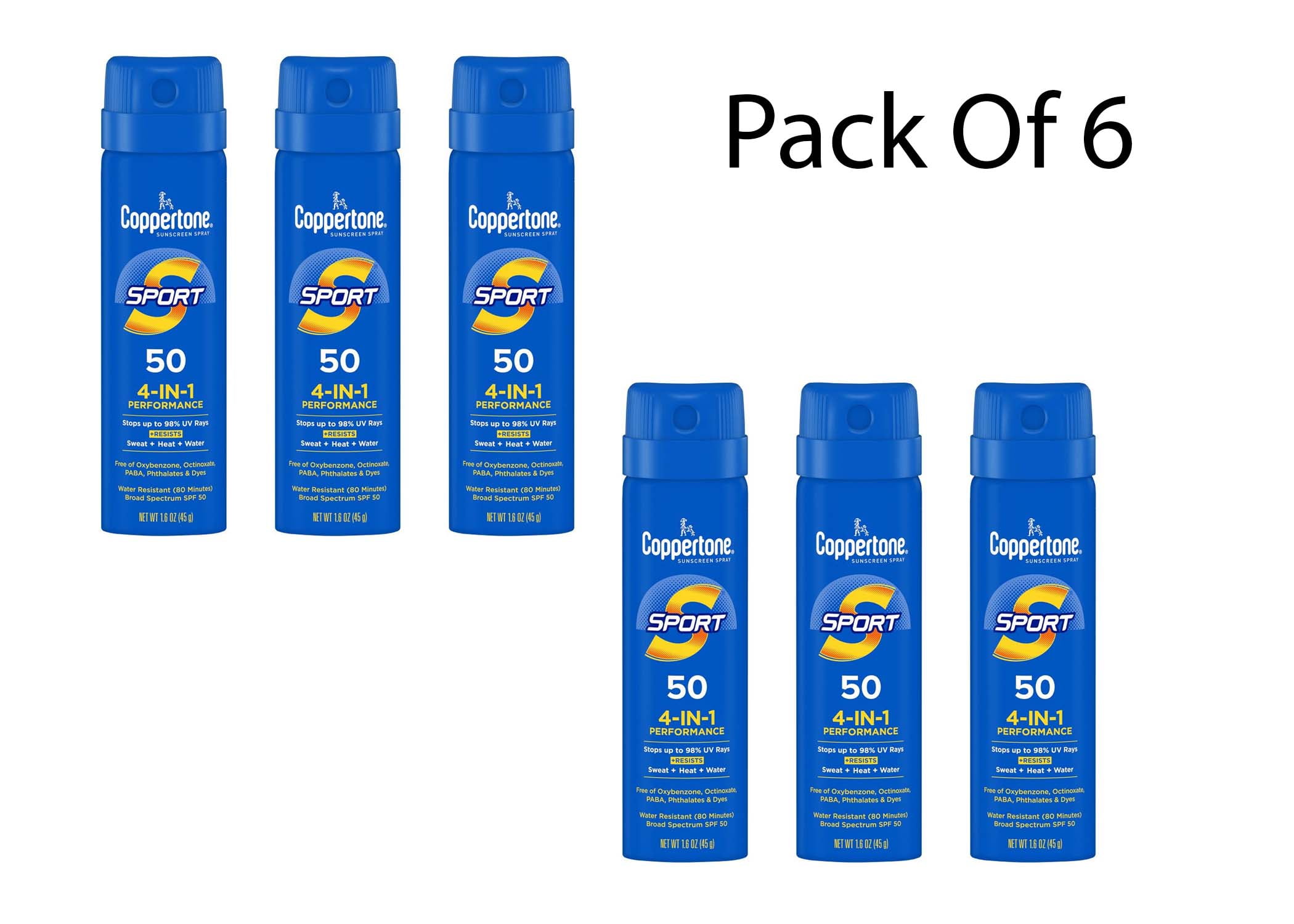 Coppertone Sport Multipack Sunscreen Spray SPF 50, Water Resistant