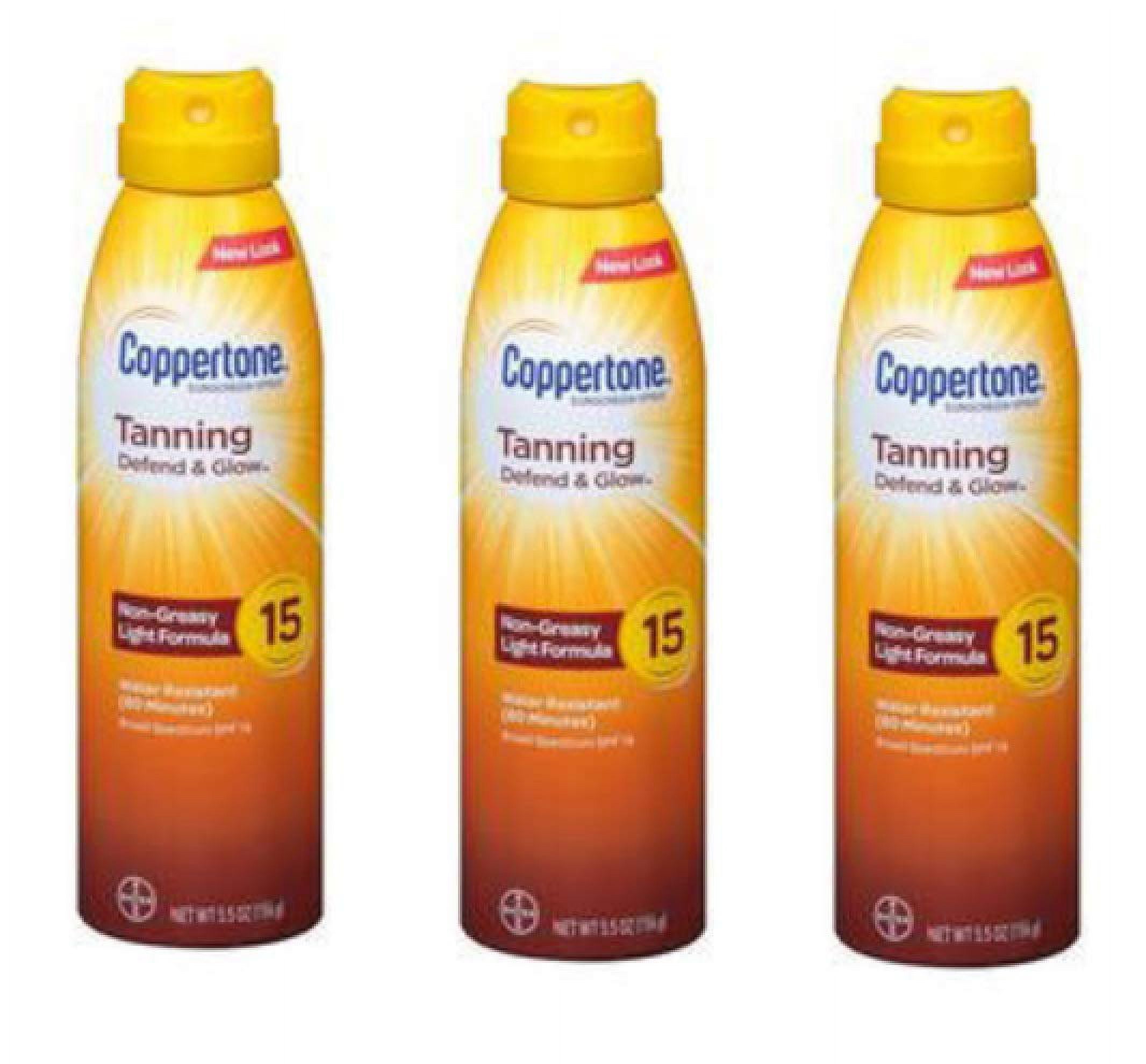 Coppertone Tanning Dry Oil Sunscreen Continuous Spray Spf 15 (5.5 Ounce) Pack Of 3