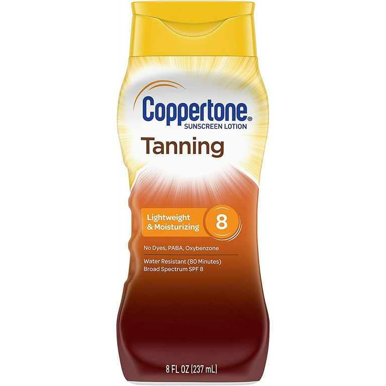 Coppertone Tanning Lotion Non-greasy, Light Formula SPF 8, 8-Fluid
