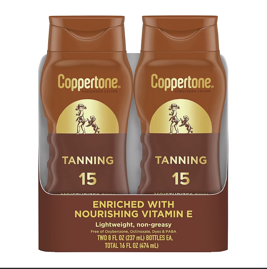 Coppertone Tanning Lotion SPF 15, 2 x 8 oz.