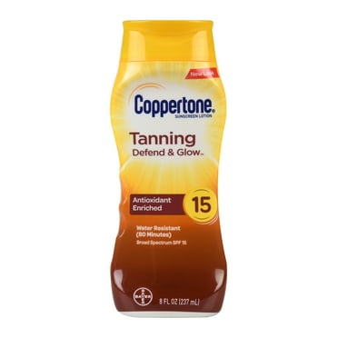 Coppertone Tanning Sunscreen Lotion, SPF 15 Broad Spectrum Sunscreen, 8 Fl Oz