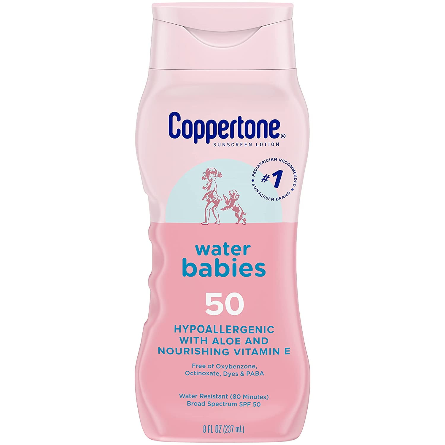 Coppertone WaterBabies Fragrance Free SPF 50 Baby Sunscreen Lotion, 8 Fl Oz