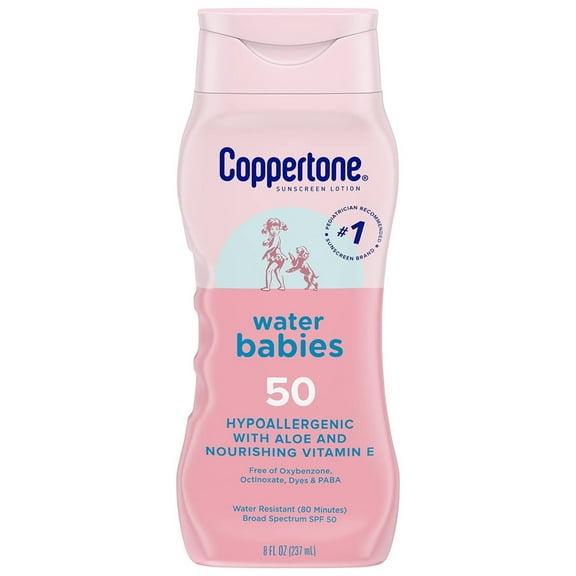 Coppertone WaterBabies SPF 50 Baby Sunscreen Lotion Sunscreen SPF 50 8 Fl Oz (Pack of 6)