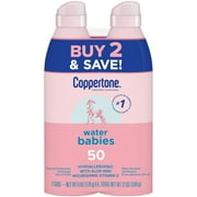 Coppertone WaterBabies Sunscreen Spray, SPF 50 Baby Sunscreen, 6 Oz, Pack of 2