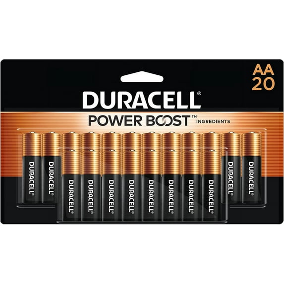 Coppertop AA Batteries with Power Boost Ingredients, 20 Count Pack Double A Battery Long-lasting Power, Alkaline for Household and Office Devices