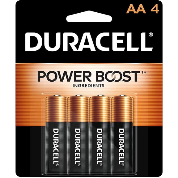 Coppertop AA Batteries with Power Boost Ingredients, 4 Count Pack Double A Battery Long-lasting Power, Alkaline for Household and Office Devices