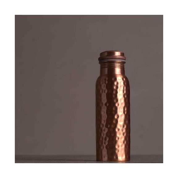 Copperwell Copper Water Bottle Hammered Copper Bottle (24oz)