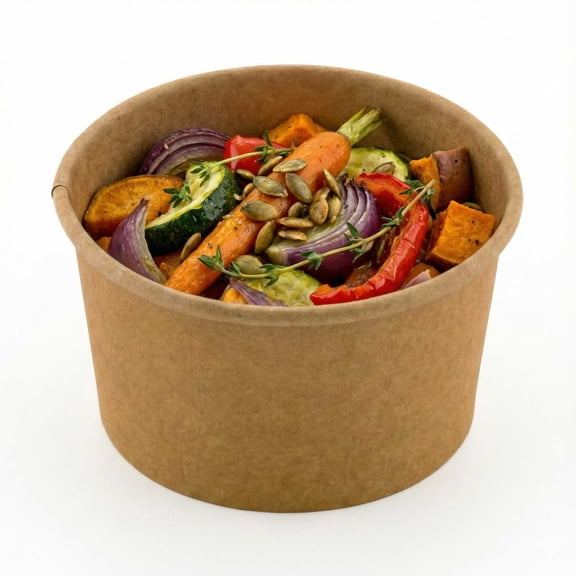 Coppetta 8 oz Round Kraft Paper To Go Cup - 3 3/4" x 3 3/4" x 2 1/4" - 50 count box