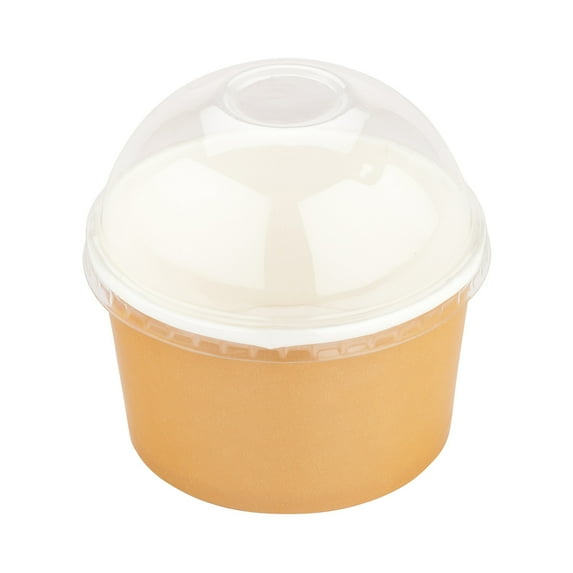 Coppetta Round Clear Plastic To Go Cup Dome Lid - Fits 8 oz - 200 count box