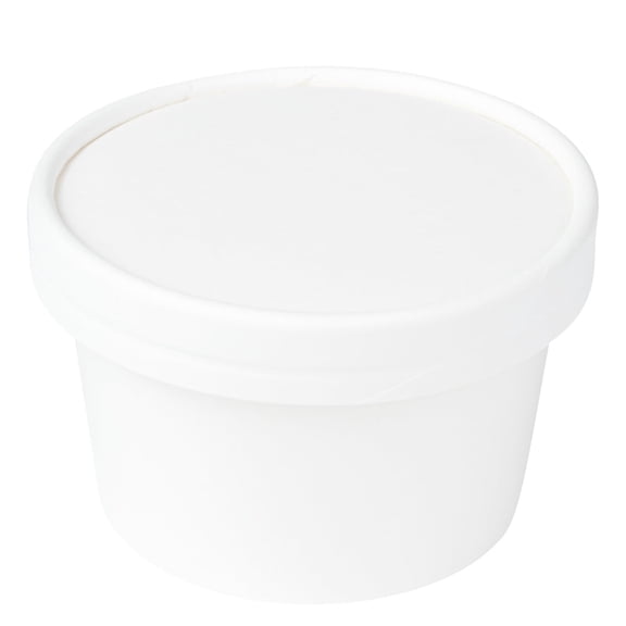 Coppetta Round White Paper To Go Cup Lid - Fits 5 oz - 3 1/2" x 3 1/2" x 1/2" - 200 count box