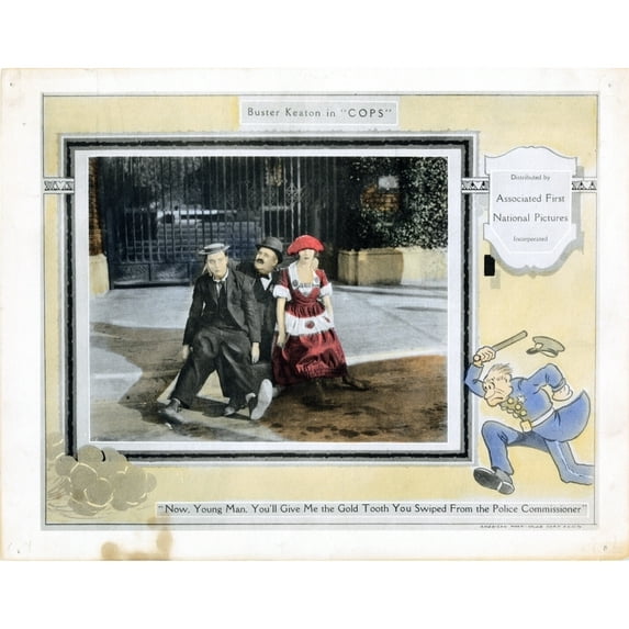 Cops Us Lobbycard Buster Keaton 1922 Movie Poster Masterprint (28 x 22)