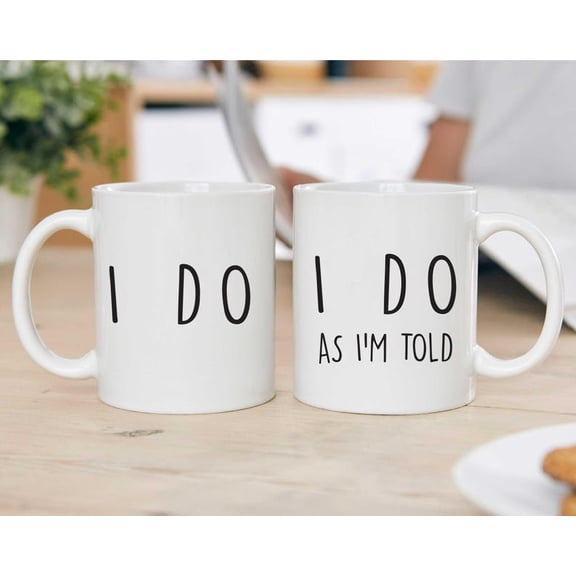 Copules I Do As I'm Told | Funny Wedding Gift for Couples, Engagement Present & Christmas Fun, Ceramic Mug 15Oz