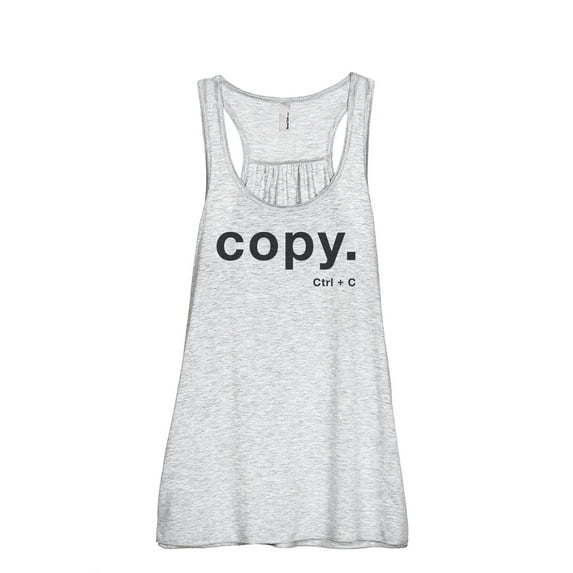 Copy CTRL C Women's Fashion Sleeveless Flowy Racerback Workout Yoga Tank Top Sport Grey X-Large