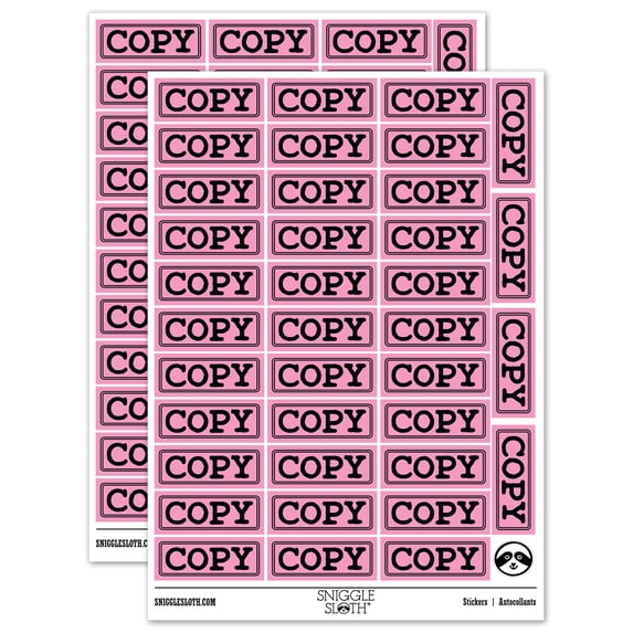 Copy Double Line Border Document Sticker Set - Light Pink - Gloss ...