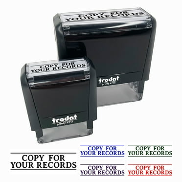 Copy For Your Records Document Self-Inking Rubber Stamp Ink Stamper for Business Office - Black Ink - Small 1-1/2 Inch