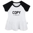 thumbnail image 1 of Copy From Dad ctrl+V Funny Dresses For Baby, Newborn Babies Skirts, Infant Princess Dress, 0-24M Kids Graphic Clothes (Black Raglan Dresses, 0-6 Months), 1 of 4