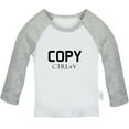 thumbnail image 1 of Copy From Dad ctrl+V Funny T shirt For Baby, Newborn Babies T-shirts, Infant Tops, 0-24M Kids Graphic Tees Clothing (Long Gray Raglan T-shirt, 18-24 Months), 1 of 4