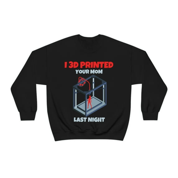 Copy I 3d printed your mom last night, 3D Printer hobbies maker - Unisex Heavy Blend Crewneck Sweatshirt