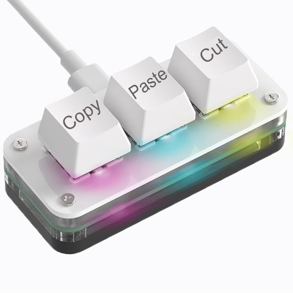 Copy Keyboard, Cut Copy Paste Keypad, One Handed Macro Keypad, Programmable Mechanical Keyboard for Working and Gaming, Shortcut Keyboard for PC, MAC, Laptop (Black)