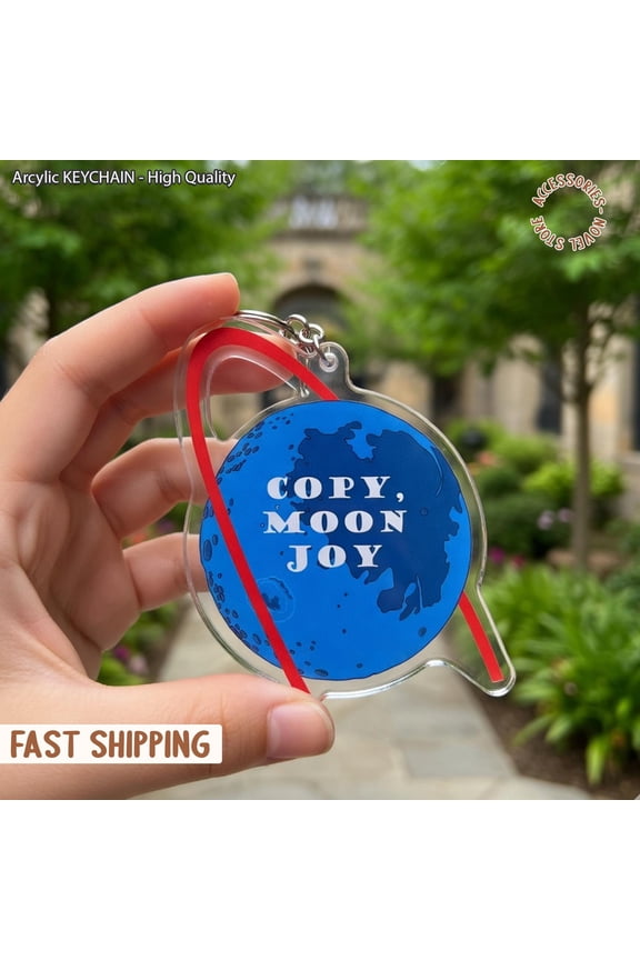 Copy Moon Joy Artemis II NASA Keychain, Space Inspired Acrylic Keychain, Moon Quote Charm, Space Lover Gift, NASA Merch